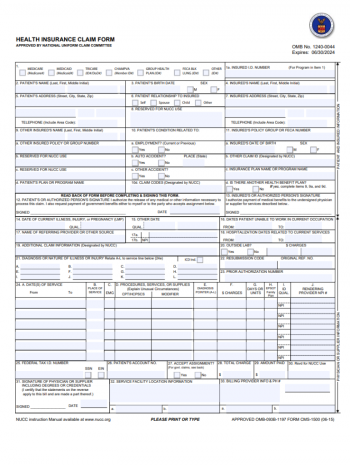 Free Fillable CMS-1500 Template 📝 Get IRS Form CMS-1500 2023: Printable ...